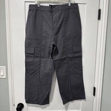 Social Standard by Sanctuary Women's Portside Cargo Crop Pants Gray Size XXL