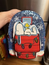 Loungefly Peanuts Snoopy Doghouse Sequin Holi...