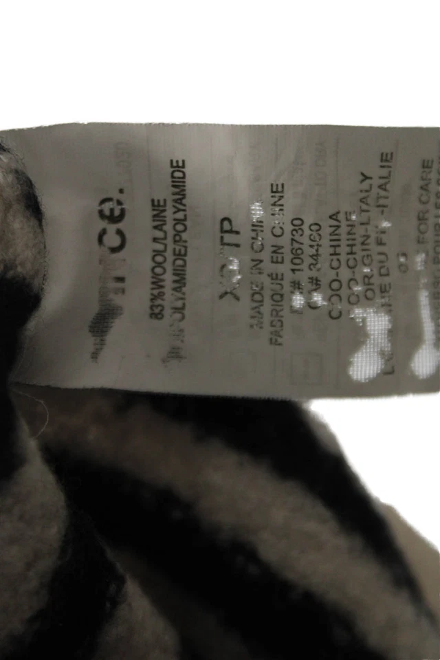 Suéter Pullover Vince Mujer Lana Manga Larga Rayas Blanco Negro Talla XS Foto 4 de 4