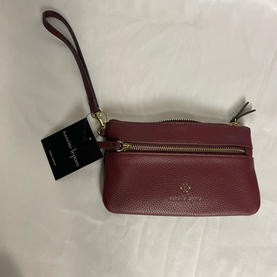 New Wristlet Bag Small Nanette Lepore Molie Zip Tech Mullberry Vegan Leather