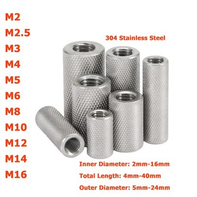 M2 - M16 304 Stainless Steel Knurled Lengthen Round Thumb Nuts Standoff Pillar