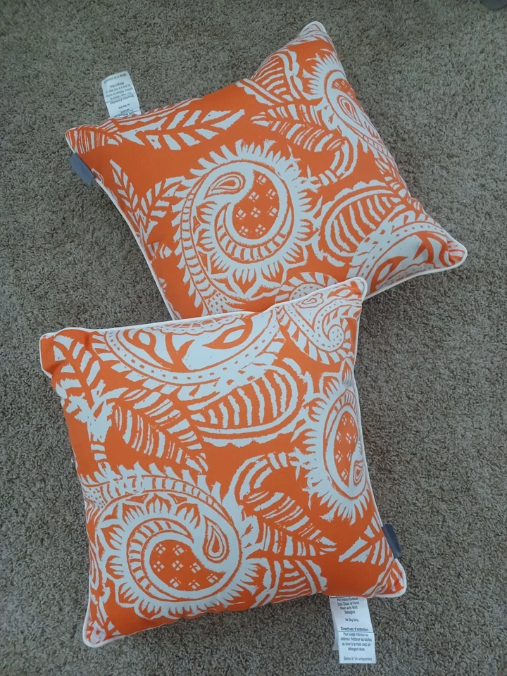 Pillow Perfect Addie Terra Cotta Indoor Outdoor Decorative Pillow Set of 2 *NEW* - Image 2 of 4