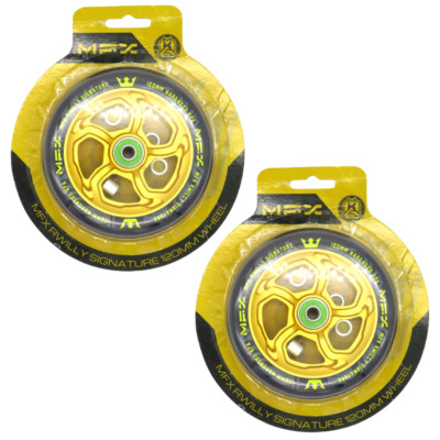 Madd Gear Scooter Wheels MFX RWilly Signature 120mm gold/schwarz 2x Räder -H