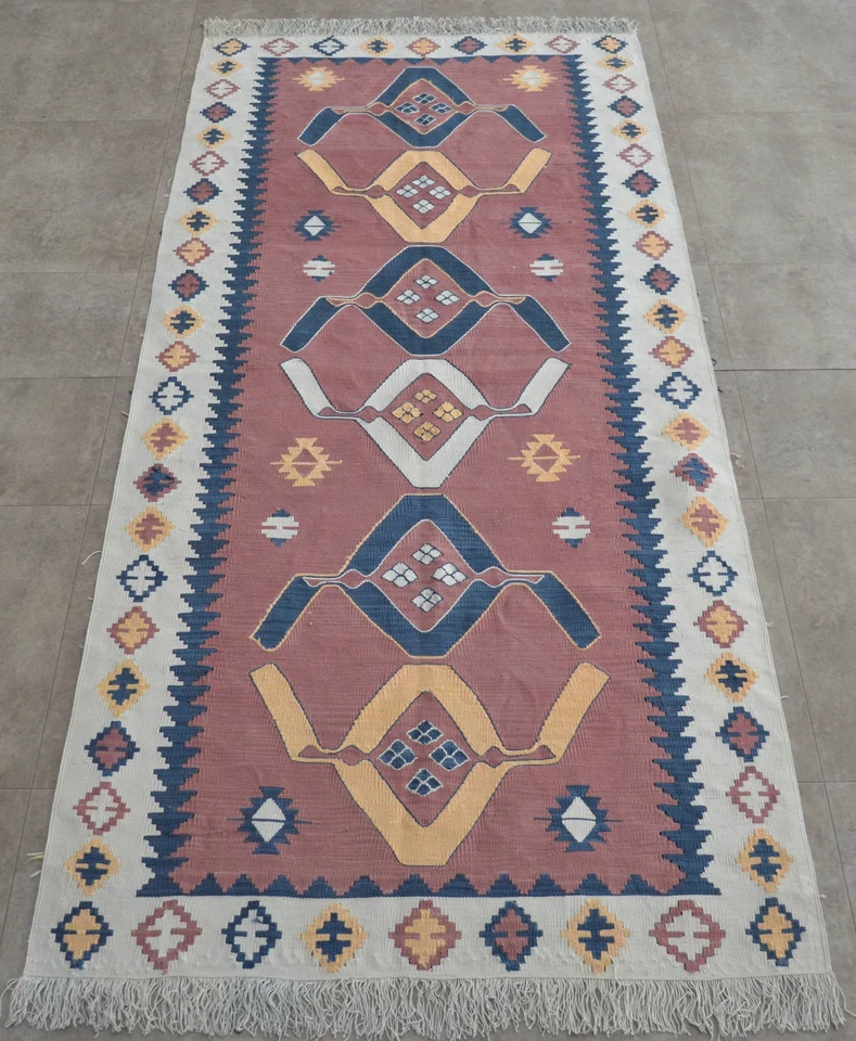 Alfombra de corredor turca de seda pura 37′′x 85′′. Alfombra Corredor Hecha a Mano Única RARA Nueva Foto 3 de 4