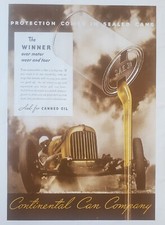 1935 Continental Can Company Auto Racing Winner Over Wear&Tear Vintage Print Ad