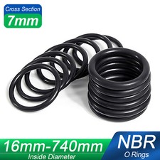 7mm Cross Section O-Ring Nitrile Rubber Oil Resistant Seals NBR 70 16mm-740mm ID
