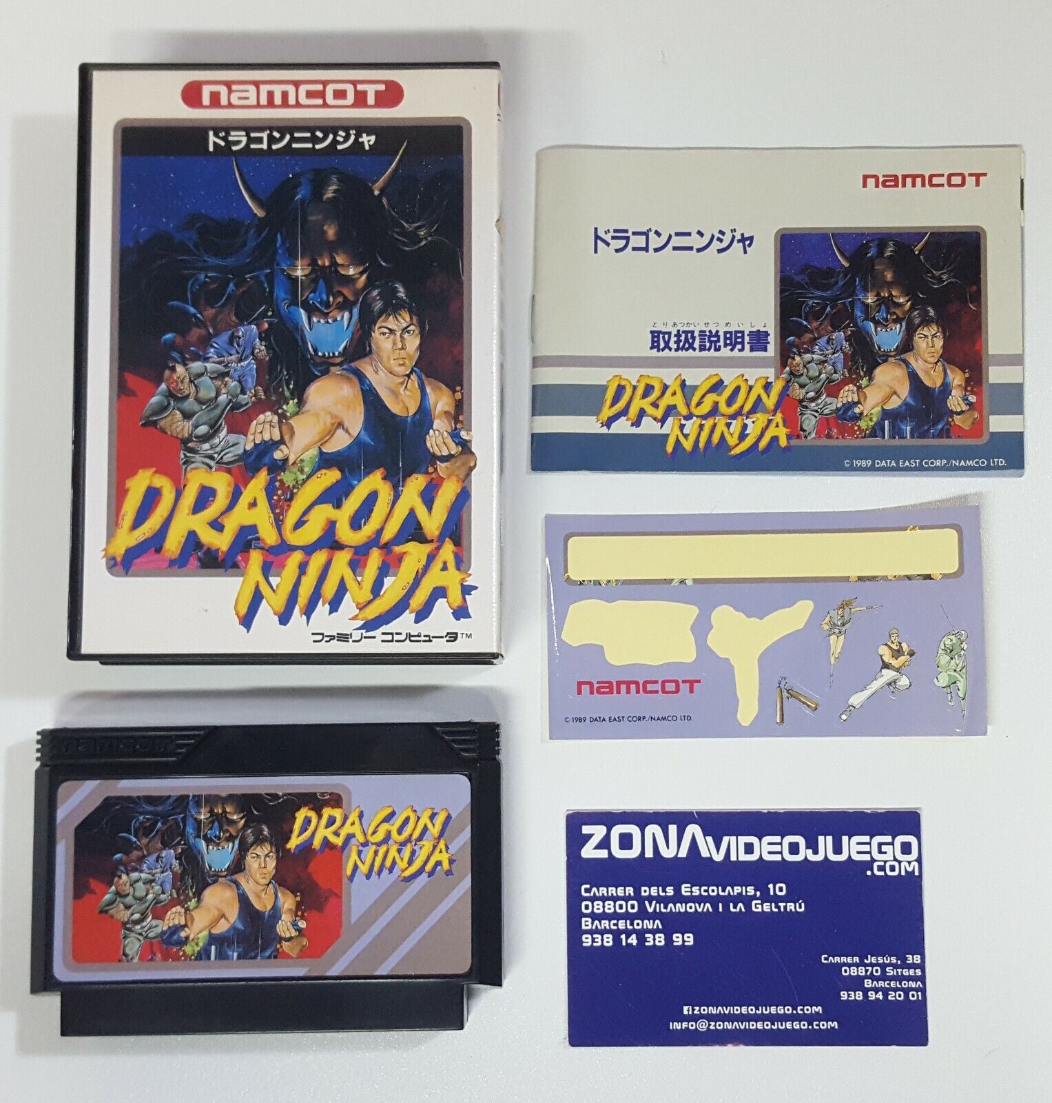 Dragon Ninja, Nintendo Nes, Famicom. Namcot. NTSC-JAP
