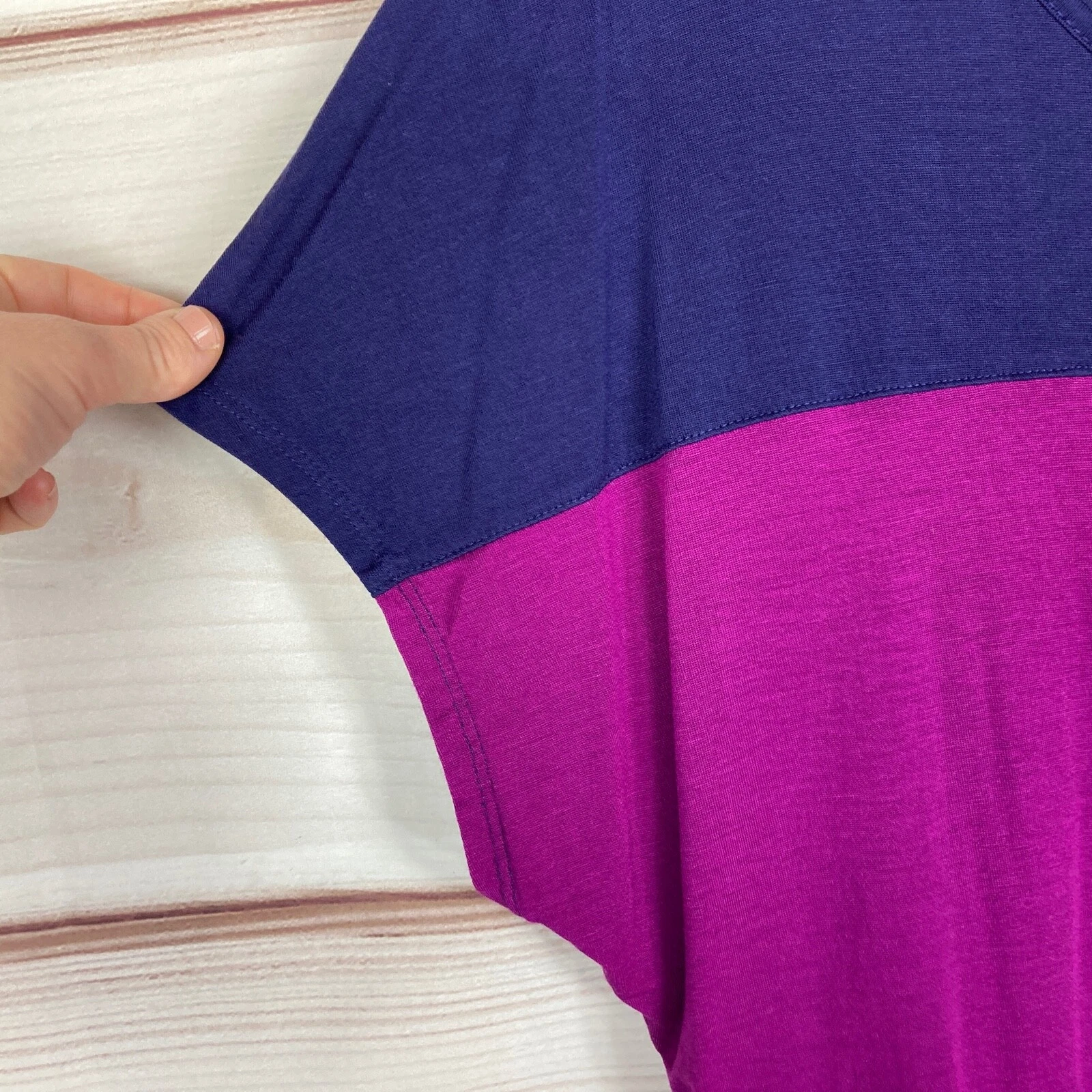 prana dolman sleeve colorblock scoop neck lightweight knit 