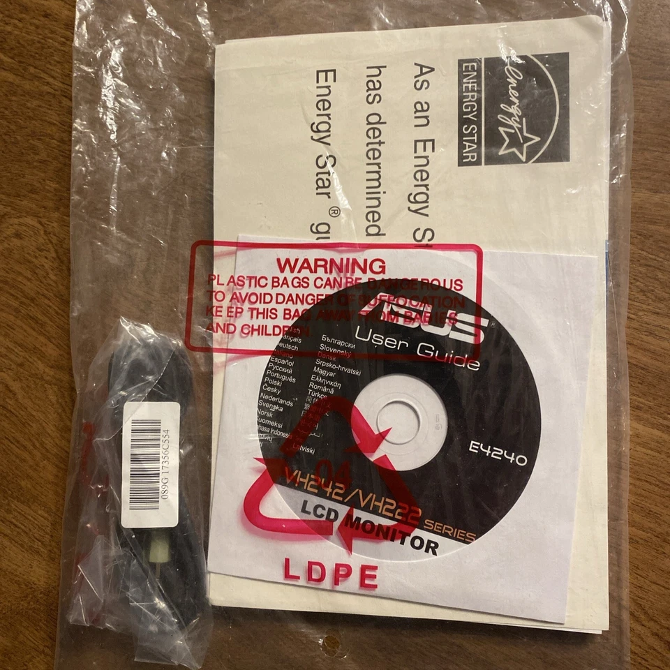 NEW SEALED LCD MONITOR USER MANUAL GUIDE & CD FOR ASUS E4240 VH242 VH222 SERIES - Image 2 of 4