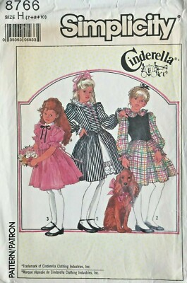 1980's VTG Simplicity Girls' Dress Pattern 8766 Size 7-10 UNCUT