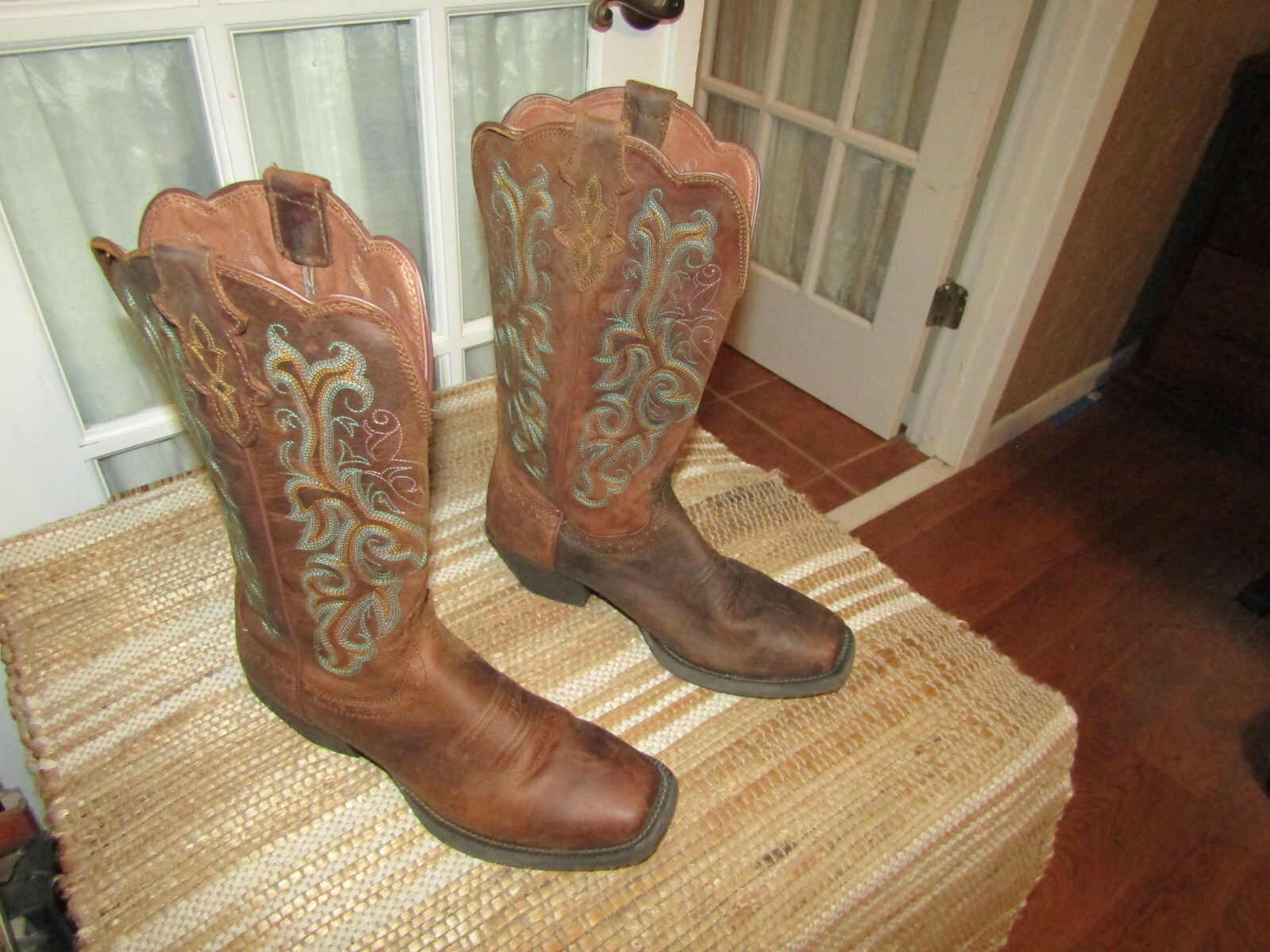 Justin Boots Stampede Brown Western Boots L2552 Women's Size 9 B eBay