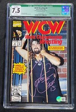 CACTUS JACK MICK FOLEY SIGNED 1992 WCW MARVEL COMIC #6 CGC 7.5 BECKETT AUTHENTIC