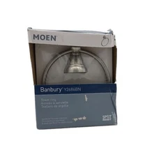 MOEN Banbury Wall Mounted Towel Ring in Spot Resist Brushed Nickel Y2686BN