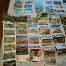 1930's-'40's 9 Postcard Folders  In All Plus 18 Singles, Cities, Historical, 