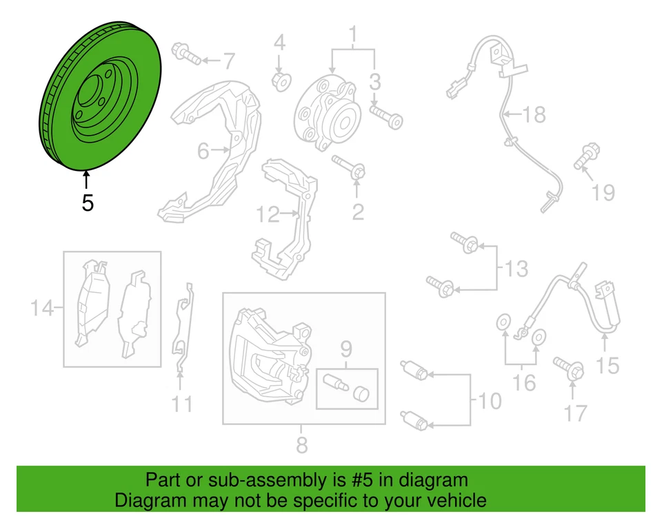 Rotor de freno de disco delantero para Ford Edge | SSV | Police Responder E1GZ-1125-F Foto 2 de 4