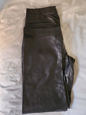 Versus Versace Leather Pants Navy Blue Men Size INT 36 / IT 50