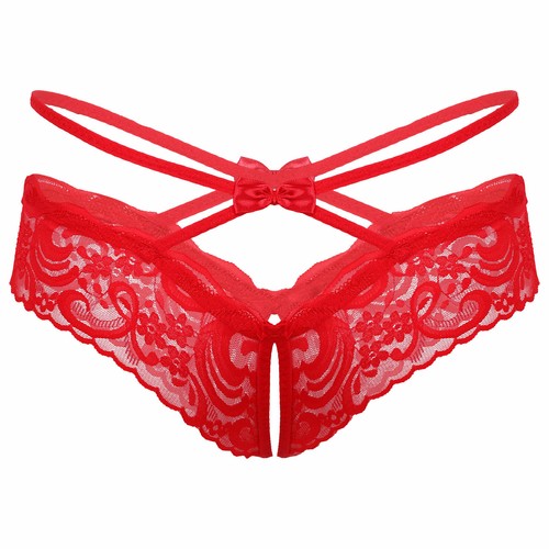 Men Lace Crotchless Briefs Sissy See Through Low Rise Thong Panties Underwear - Picture 28 of 135