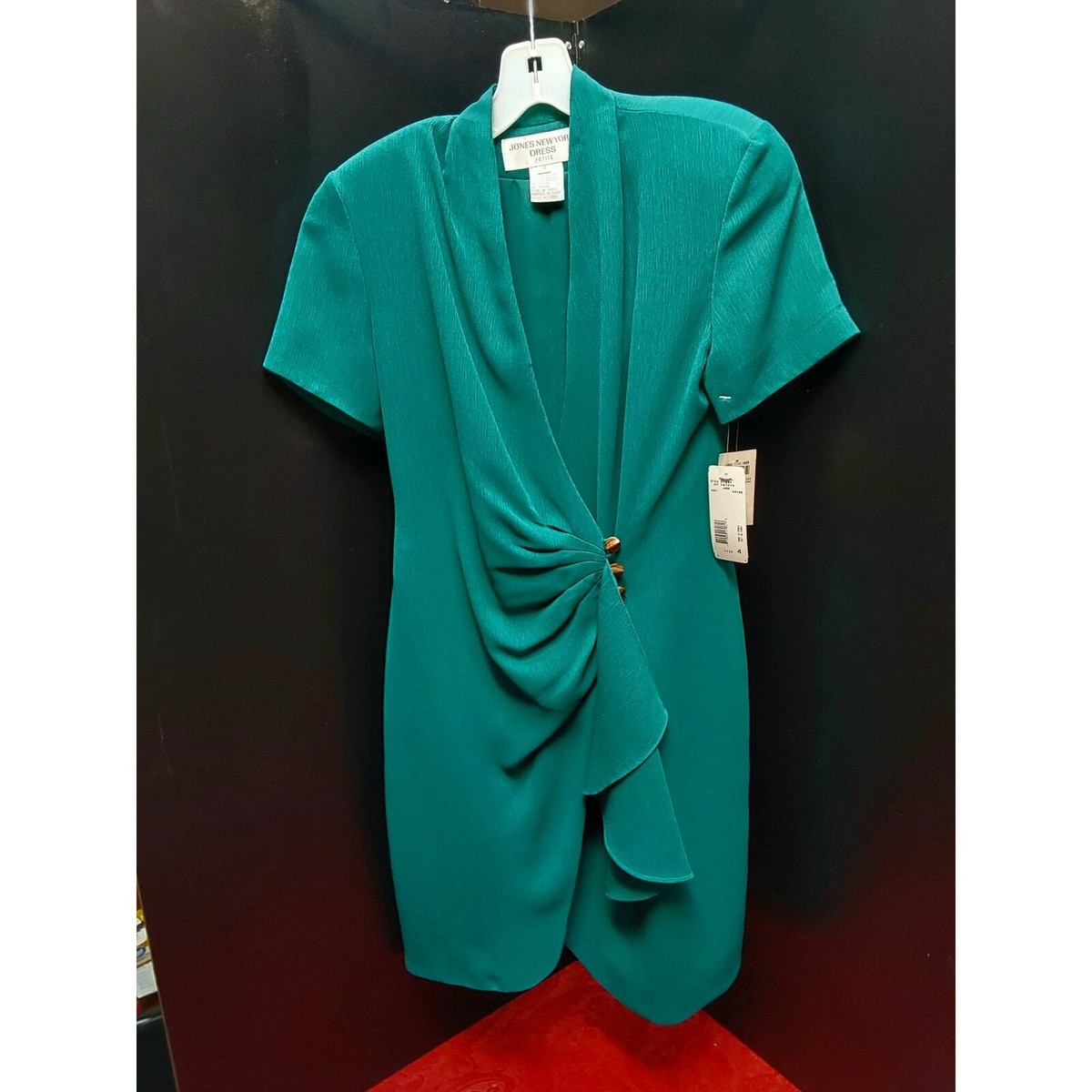 jade green wrap dress Ladies New Teal Size 4 Petite By Jones New York $152.00 Lorena