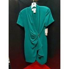 Ladies New Wrap Dress Teal Jade Size 4 Petite By Jones New York $152.00
