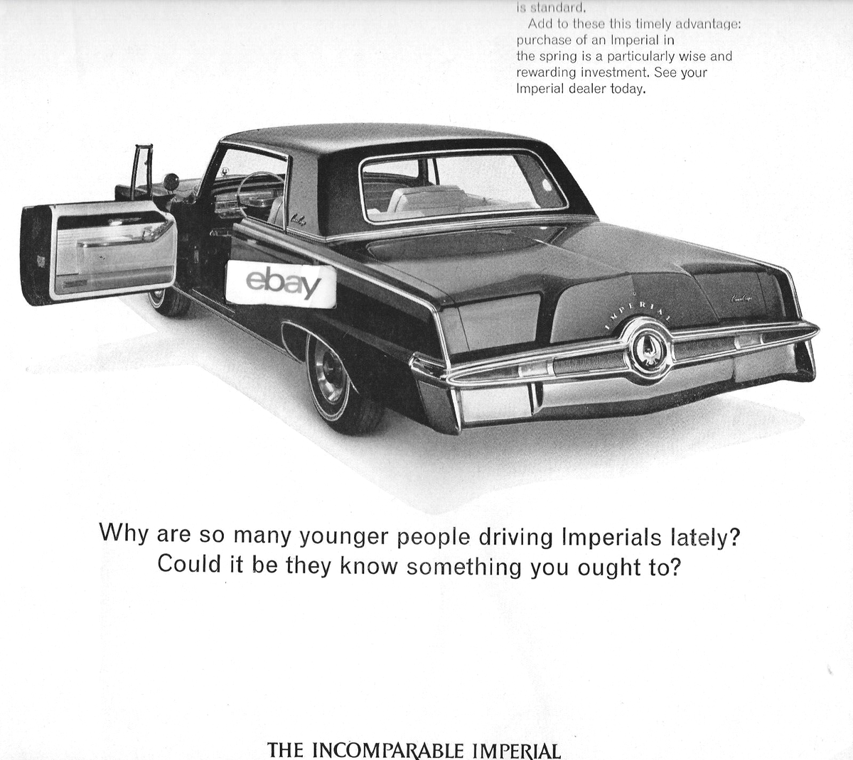 CHRYSLER 1964 IMPERIAL THE INCOMPARABLE IMPERIAL 9.5