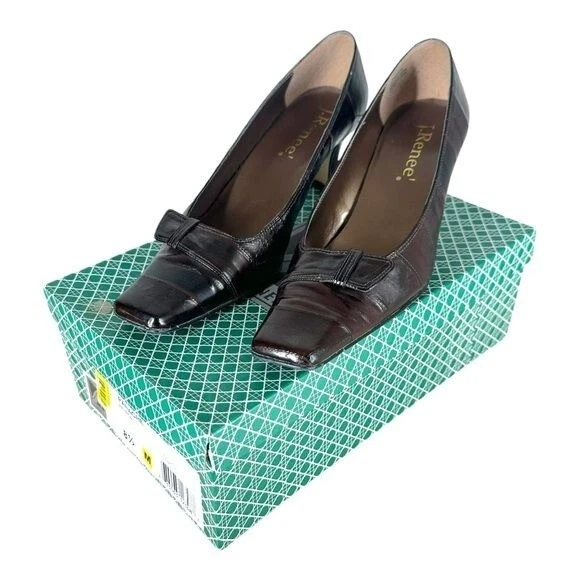 Zapatos de salón para mujer J Renee 8,5 Panache marrón piel de anguila Y2K con clase madura oficina carrera Foto 2 de 4