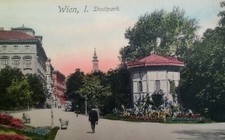 Vienna Austria Postcard Early 1900s Stadtpark Flower Garden Fashion 