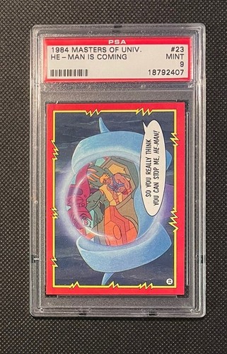 1984 Topps Masters Of The Universe MOTU 23 HE-MAN IS COMING PSA 9 gradi M32 prezzo ebay