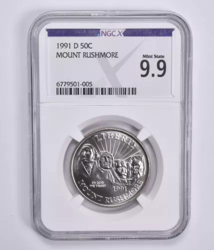 Mint State 9.9 1991-D Mount Rushmore Commemorative Half Dollar NGC X NGCX
