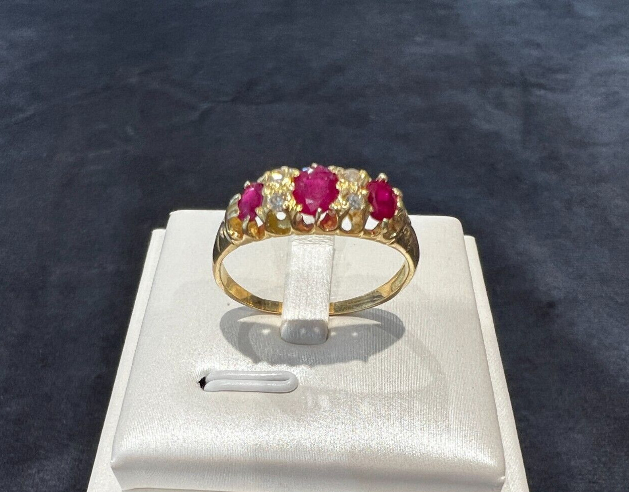 18ct Yellow Gold Ruby Diamond Ring - image 1