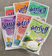 6 x 10g NUTRIJELL Mix Flavor Vegan Jelly Pudding Powder Fiber Calcium Vitamin D