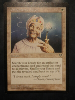 mtg magic enlightened tutor mirage ENGLISH illuminated tutor off centered