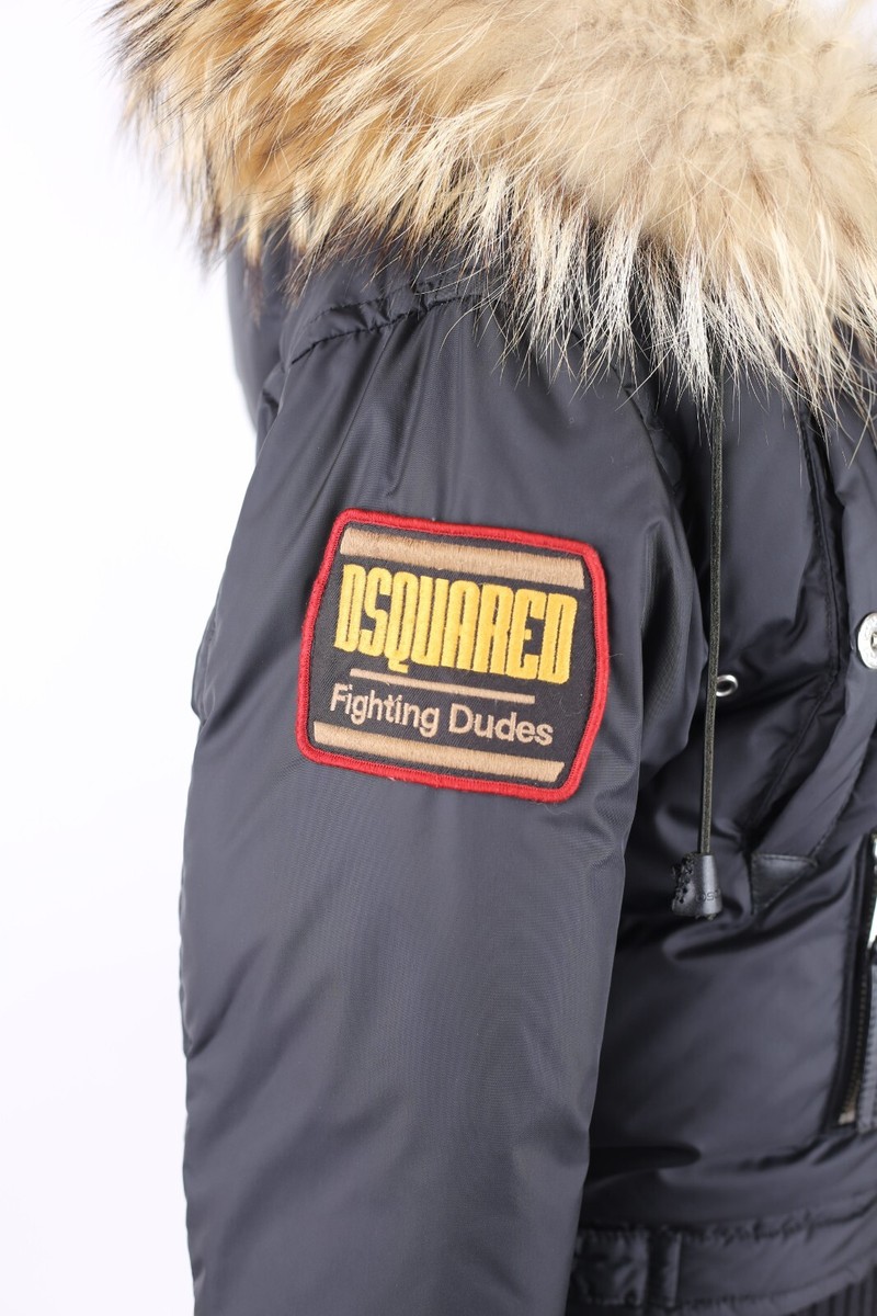 RARE Dsquared Fighting Dudes Coat Down Puffer Jacket Fur RARE Dsquared Fighting Dudes Coat Down Puffer Jacket Fur