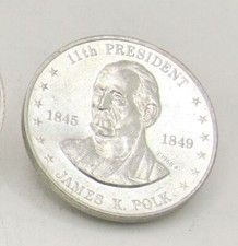 Vintage James Polk Shell Game Token Mr. President 1968-1969 Franklin Mint