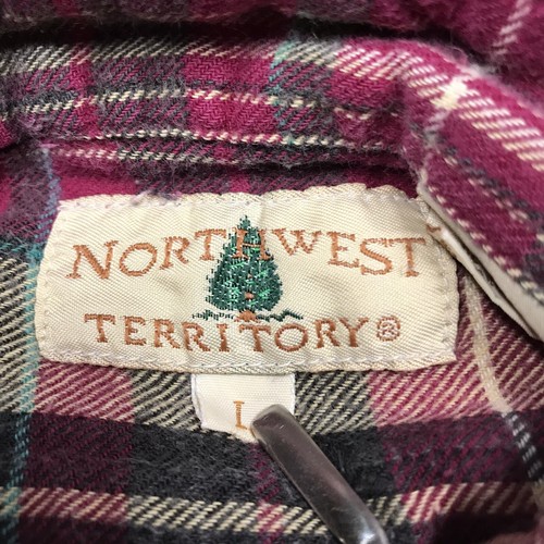 Y2K NORTHWEST TERRITORY Flannel Shirt Men L Violet Purple Plaid Grunge Outdoor - Picture 9 of 14