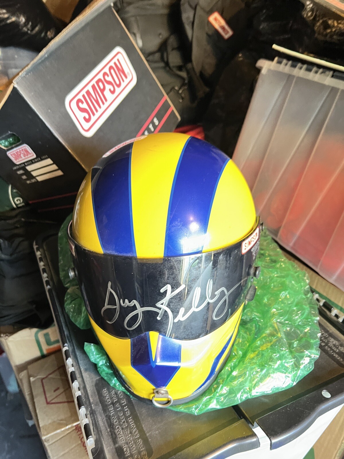 Funny Car Racing NHRA Signed Guy Kelly Simpson Helmet eBay