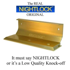 NEW Door Barricade NIGHTLOCK Security Lock BRIGHT BRASS FINISH