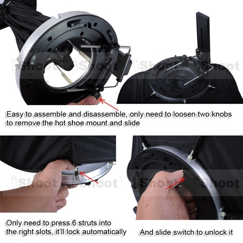 46cm Foldable Speedlite Flash Softbox Diffuser Reflector for Studio Light Stand - Picture 5 of 9