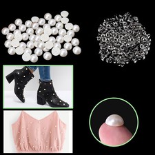 Half Pearl Rivet Round Studs Buttons For Shoes Clothes Bag Skirt Bridal Craft