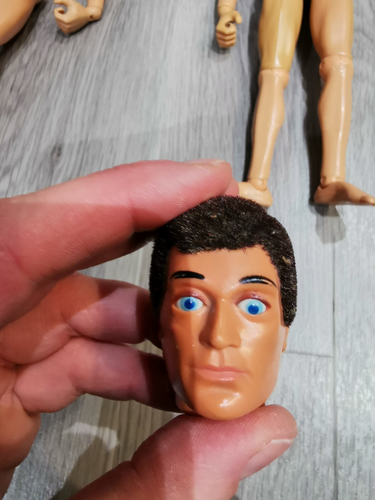 4x Vintage 1970's Action Men Figures Flocked Hair Blue Pants Moving Eyes eBay