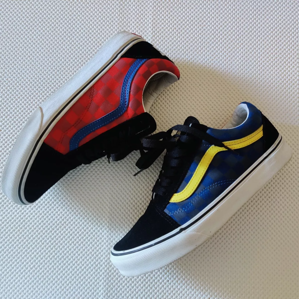 Vans old skool blue checkerboard cheap