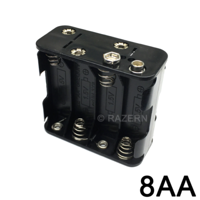 2Pcs 8x AA Gr??e Cell Battery Clip Holder Storage Box 12V Case With Draht Blei E - Foto 10
