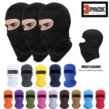 3 Pack Balaclava Full Face Ski Mask Lightweight Motorcycle Warmer Sun Hat Lycra