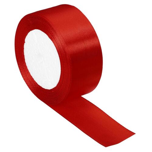 1.5" Wide 24 Yards Satin Ribbon Single Side Craft Roll Wrap Decoration Red - Picture 1 of 6