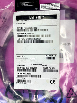 IBM EN02 3M SFP+ 10Gbps, Copper, Twin-Ax Active Ethernet Cable EF02