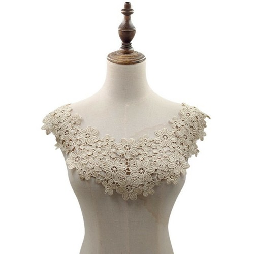 Floral Lace Embroidered Neckline DIY Collar Trim Clothes Sewing Applique Patch - Picture 26 of 28
