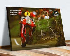 JOEY DUNLOP ISLE OF MAN TT ROAD RACING BIKE CANVAS WALL ART PRINT ARTWORK FRAMED