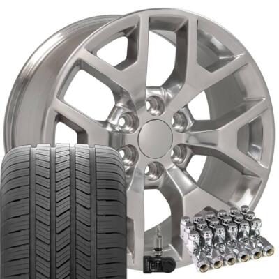 5656 Polished 20 in 6x5.5 Rims & Goodyear Tires SET Fit Chevy GMC Cadillac