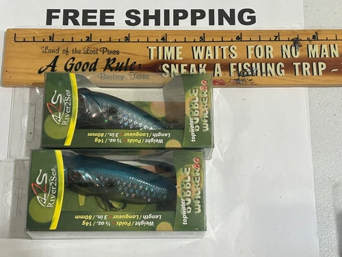 LOT OF 2 River2Sea Bubble Popper 80 Topwater FISHING LURE CHUGGER Popper HERRING