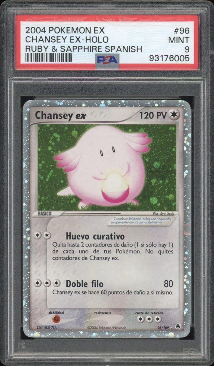 2004 Pokemon SPANISH Ruby & Sapphire Chansey EX Holo 96/109 PSA 9