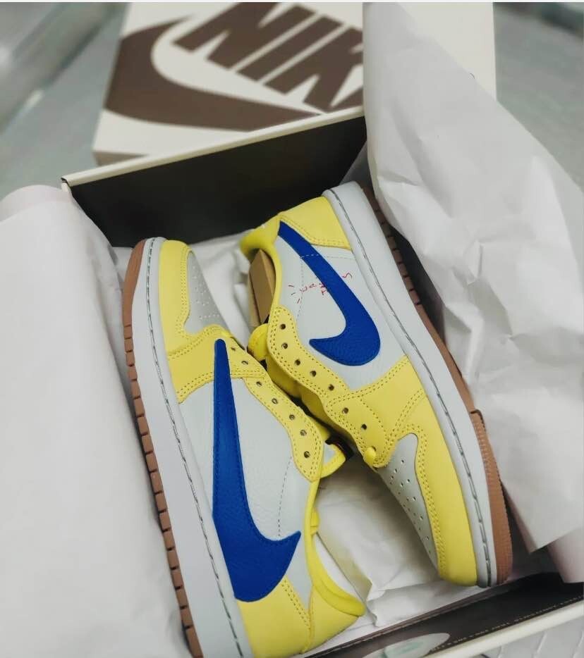 Women's Air Jordan 1 Retro Travis Scott x OG SP Low Canary  DZ4137-700 Size 5.5
